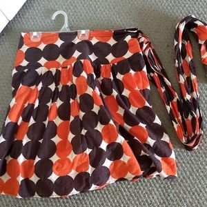 Forever 21 skirt 60s style brown/orange circles